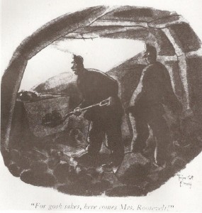 the-famous-new-yorker-cartoon-referencing-eleanor-roosevelts-numerous-inspections-of-working-conditions-in-coal-mines