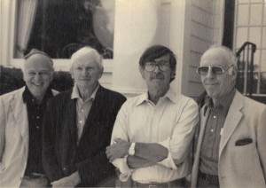 l. to r. Charles Saxon, James Geraghty, Dana Fradon, Whitney Darrow, Jr. at Westport-Longshore Inn Sept. 1982